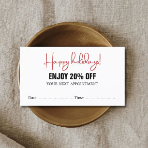 Cool Bold Black White Red Salon Appointment Coupon