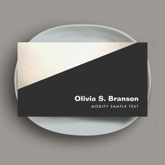Cool Bold Geometric Gold Black Business Card (Creator Uploaded)
