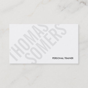 Cool BOLD Grey and White Typography Modern 2 Business Card