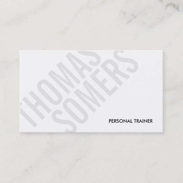 Cool BOLD Grey and White Typography Modern 2 Business Card (Front)