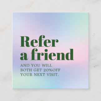 Cool Bold Pastel Green Beauty Salon  Referral Card