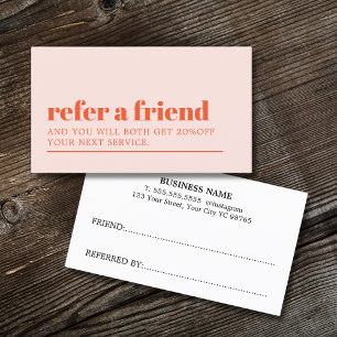 Cool Bold Pastel White Beauty Salon Referral Card