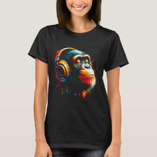 Cool Bonobo Monkey Headphone Music Art Christmas B T-Shirt