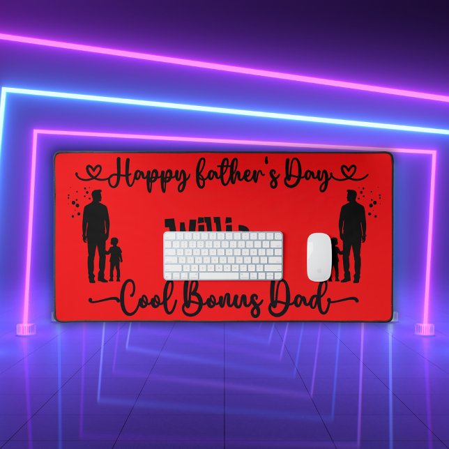 Cool Bonus Dad Happy Father's Day | Desk Mat (Creator Uploaded)