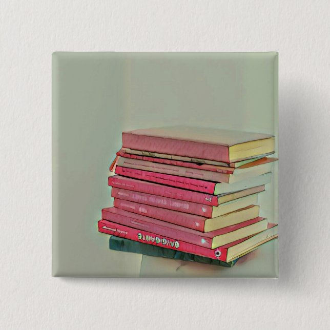 Cool book lover gift 15 cm square badge (Front)