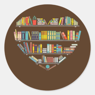 Cool Books Reading Men Women Book Lover Literacy Classic Round Sticker