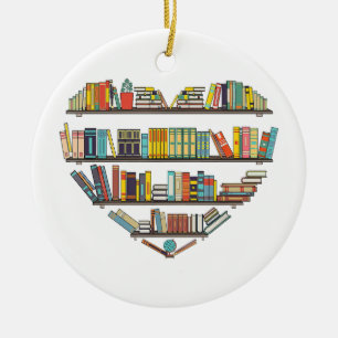 Cool Books Reading Men Women Book Lover Literacy L Ceramic Ornament