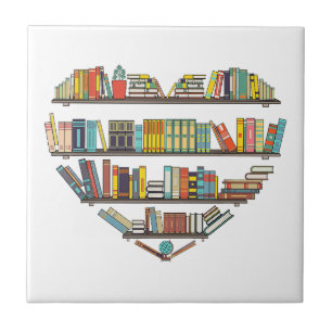 Cool Books Reading Men Women Book Lover Literacy L Ceramic Tile
