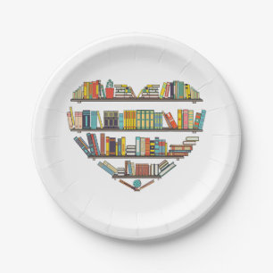Cool Books Reading Men Women Book Lover Literacy L Paper Plate