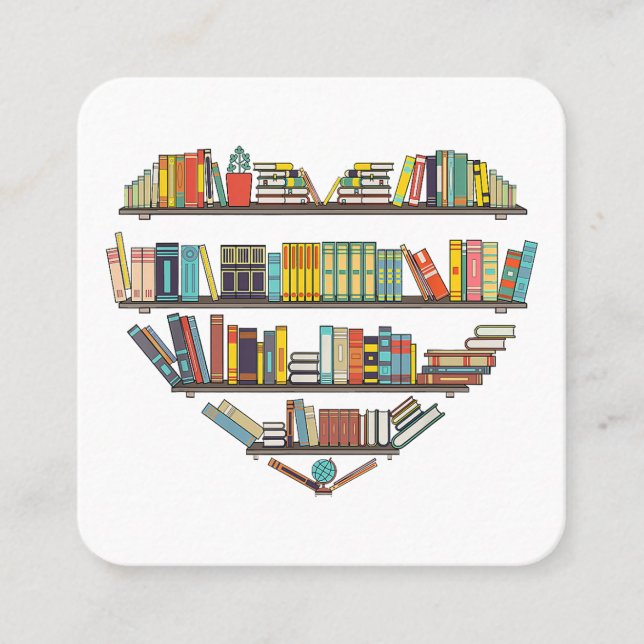 Cool Books Reading Men Women Book Lover Literacy L Square Business Card (Front)