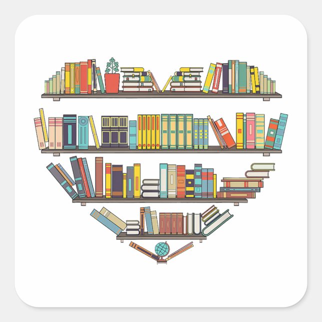 Cool Books Reading Men Women Book Lover Literacy L Square Sticker (Front)
