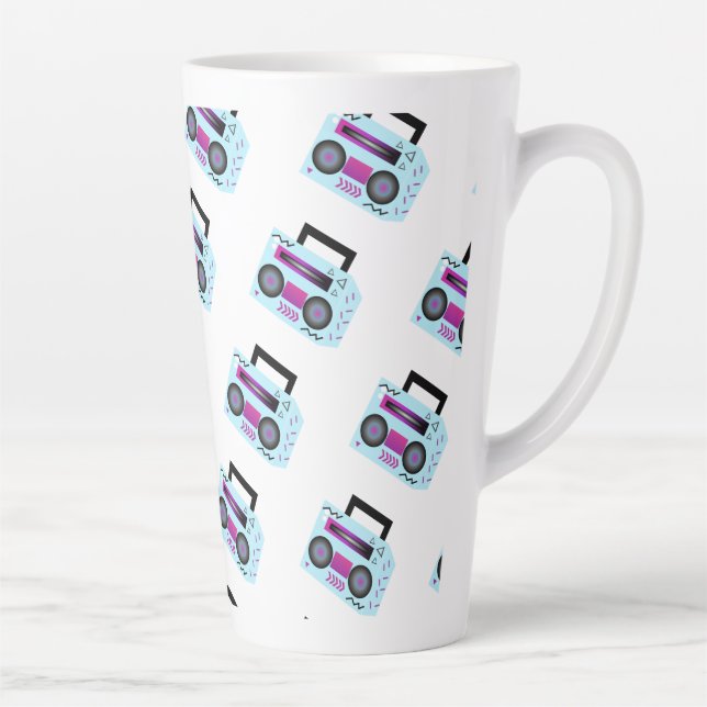 Cool Boombox Hip Hop Art Latte Mug (Right)
