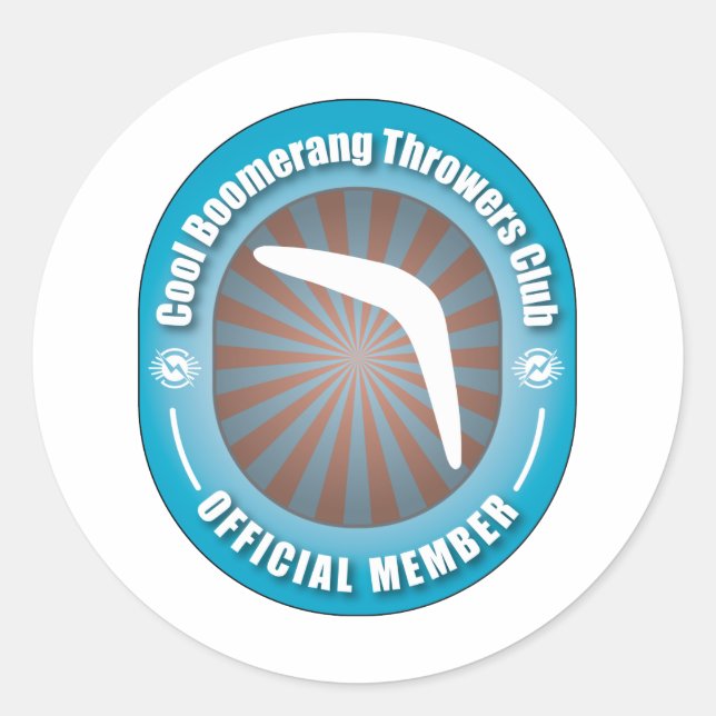 Cool Boomerang Throwers Club Classic Round Sticker (Front)