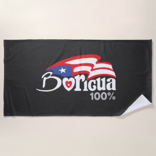 Cool Boricua 100% Puerto Rico Flag Beach Towel
