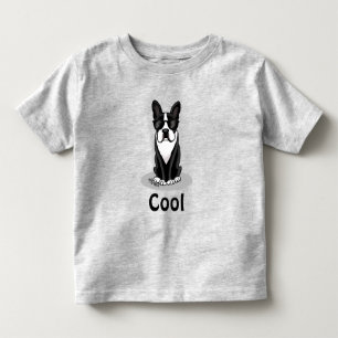 Cool Boston Terrier Dog (black) with Sunglasses Toddler T-Shirt