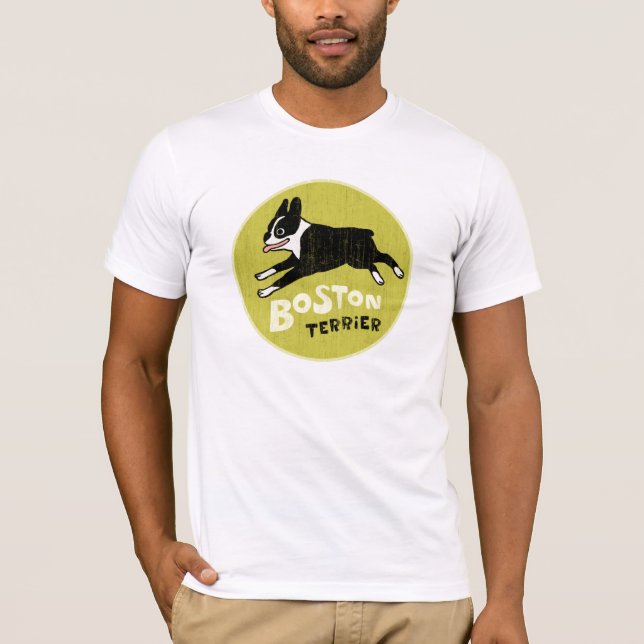Cool Boston Terrier Vintage Style Cute Pet Dog T-Shirt (Front)