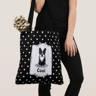 Cool Boston Terrier with Sunglasses (black) Tote Bag