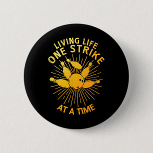 Cool Bowling Art For Men Women Kids Strike Team Ga 6 Cm Round Badge