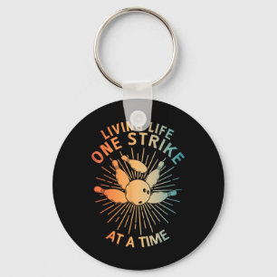 Cool Bowling Art For Men Women Kids Strike Team Ga Key Ring
