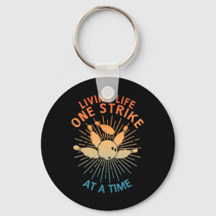 Cool Bowling Art For Men Women Kids Strike Team Ga Key Ring
