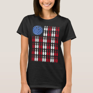 Cool Bowling Bowler Men Women Team American Flag ( T-Shirt