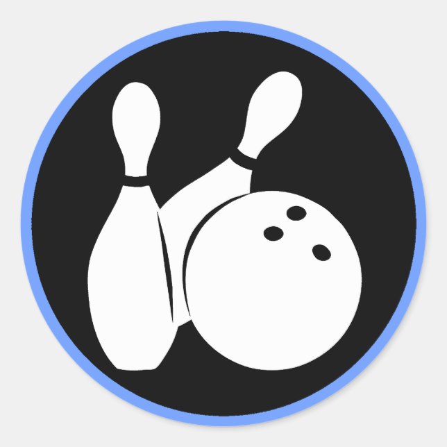 Cool bowling classic round sticker (Front)