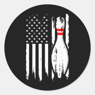 Cool Bowling Design For Men Women Bowler Bowling P Classic Round Sticker
