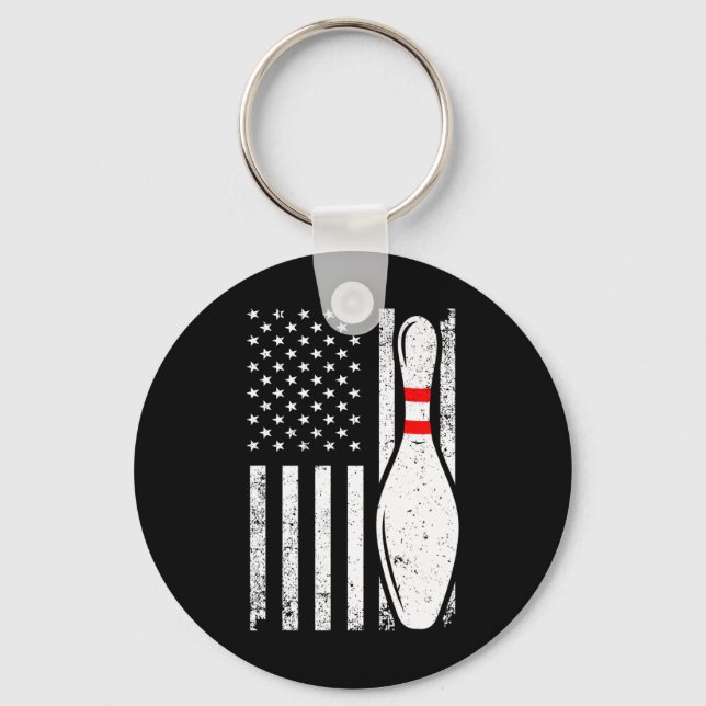 Cool Bowling Design For Men Women Bowler Bowling P Key Ring (Front)
