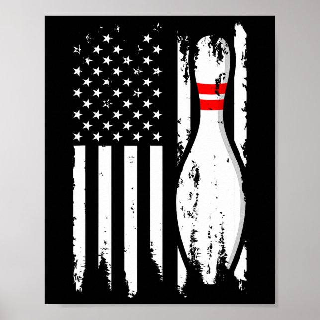 Cool Bowling Design For Men Women Bowler Bowling P Poster (Front)