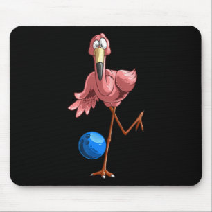 Cool Bowling Flamingo Funny Shorebirds Lover Playe Mouse Pad