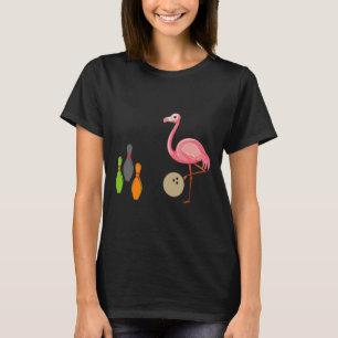 Cool Bowling Flamingo Funny Shorebirds Lover Playe T-Shirt