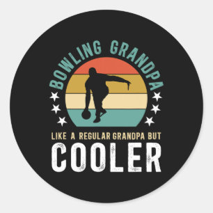 Cool Bowling Grandpa Of A Bowler Grandfather Classic Round Sticker