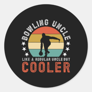 Cool Bowling Uncle Of A Bowler Uncle Classic Round Sticker