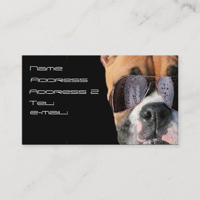 Cool boxer dog business card (Front)