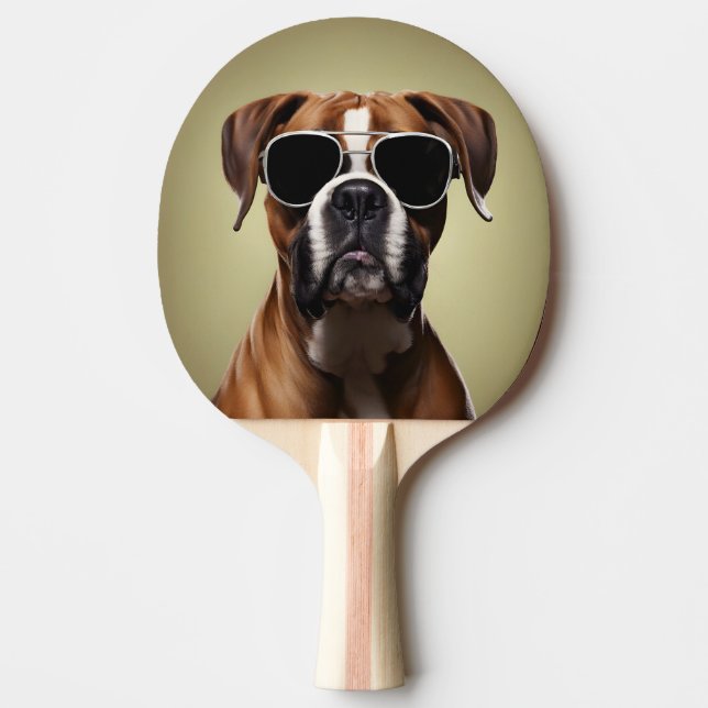 Cool Boxer Dog Ping Pong Paddle (Front)