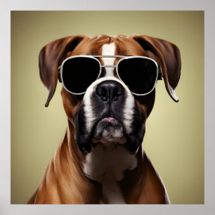 Cool Boxer Dog Poster