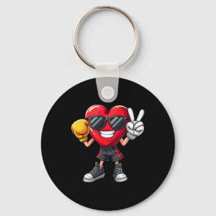 Cool Boxer Heart Boxing Men Boys Kids Peace Sungle Key Ring
