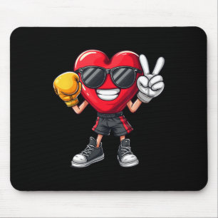 Cool Boxer Heart Boxing Men Boys Kids Peace Sungle Mouse Pad