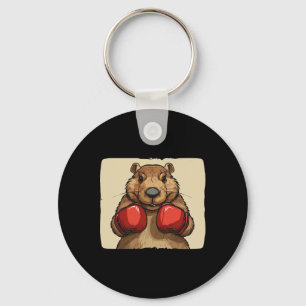 Cool Boxing Beaver With Gloves For A Confident And Key Ring