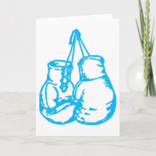 Cool Boxing Blue Sign With Gloves Card