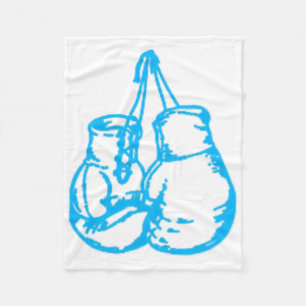 Cool Boxing Blue Sign With Gloves Fleece Blanket