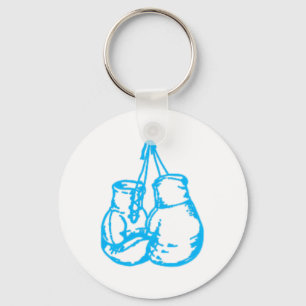 Cool Boxing Blue Sign With Gloves Key Ring