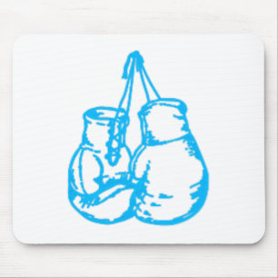 Cool Boxing Blue Sign With Gloves Mouse Pad