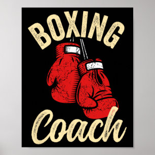 Cool Boxing Coach Red Gloves Kickboxing Kickboxer Poster