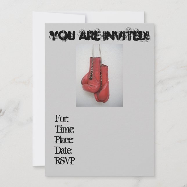 Cool Boxing Gloves Invitations (Birthday) (Front)