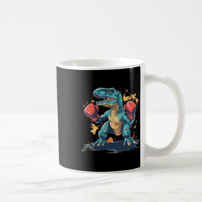 Cool Boxing Gloves With Dinosaur  Coffee Mug (Right)