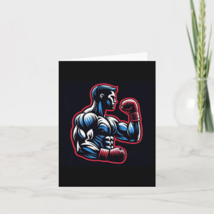 Cool Boxing Logo Strong Boxer Black Red And Blue S Card