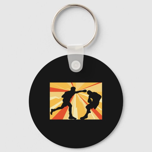 Cool Boxing, Mma, Kickboxing Cross Punch  Key Ring (Front)