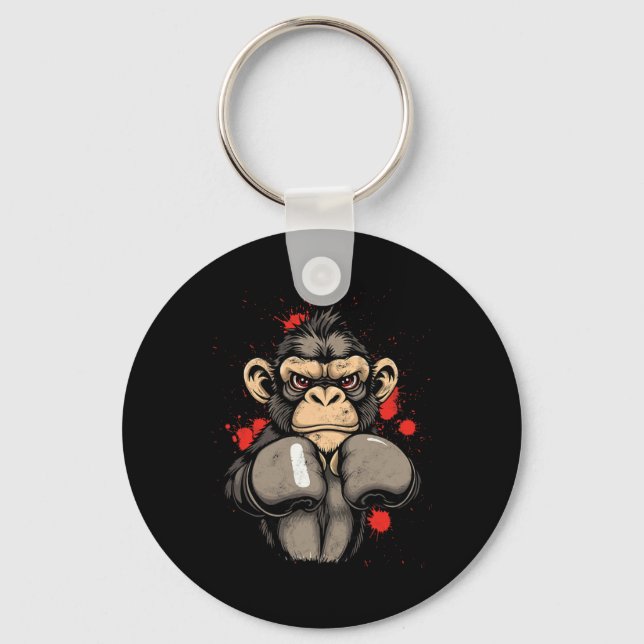 Cool Boxing Monkey - Costume  Key Ring (Front)