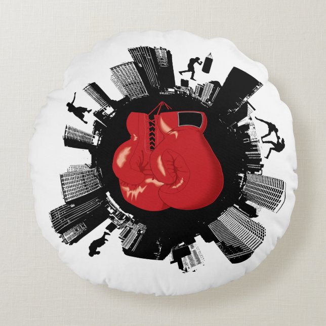Cool Boxing World Round Cushion (Front)